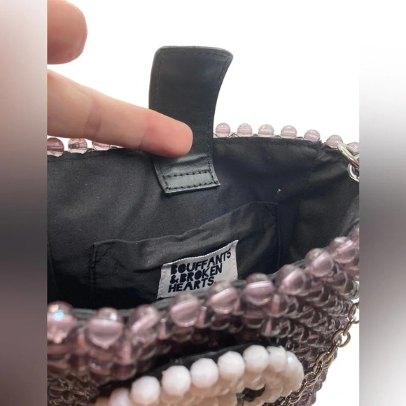 BOUFFANTS & BROKEN HEARTS Kendra Dandy Hand-Beaded Artisan Skull Bag NEW NWT - Picture 9 of 16